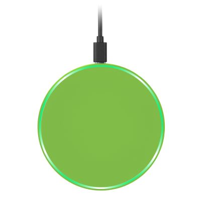 Беспроводное зарядное устройство с подсветкой 15W Аурис (Auris), салатовое-4