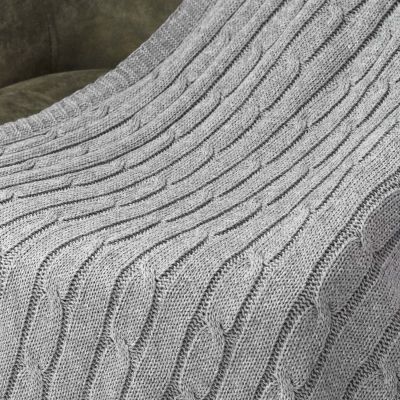 Плед Fado вязаный, серый (без подарочной коробки)-8