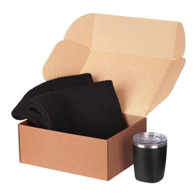 Подарочный набор Forges, черный (шарф, термокружка)-0