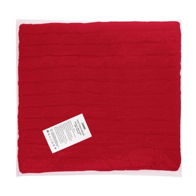 Плед Фадо (Fado) вязаный, красный (без подарочной коробки)-14