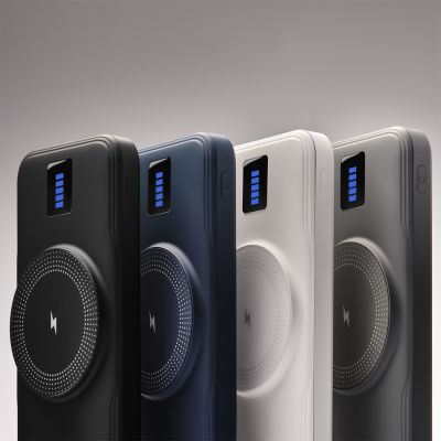 Внешний аккумулятор с подсветкой и беспроводной зарядкой Ultra Wireless Magnetic 10000 mAh, черный-11