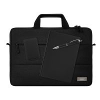 Подарочный набор Forum, черный (сумка, ежедневник, ручка, аккумулятор)