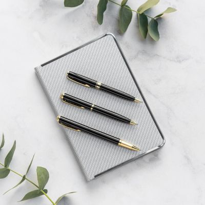 Ежедневник Carbon недатированный, серебро-9