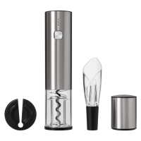 Набор для вина с электрическим штопором Vintaro, серебряный