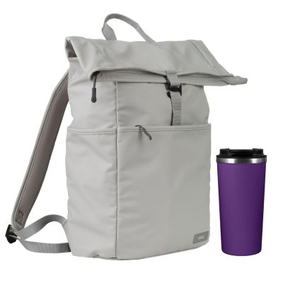Подарочный набор Palermo, Boston, серый/фиолетовый (рюкзак, термокружка)-0