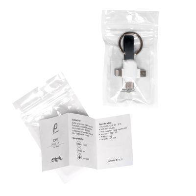 Кабель-брелок 3в1 Cavi, черный-1