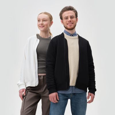 Толстовка на молнии, унисекс TORRES белая, размер L-8