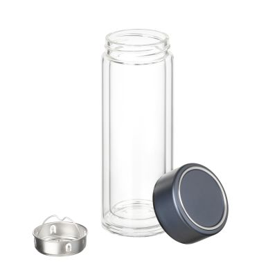 Бутылка стеклянная с двойными стенками Aravia, синяя-3