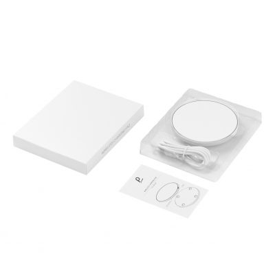 Беспроводное зарядное устройство с подсветкой 15W Аурис (Auris), белое-13