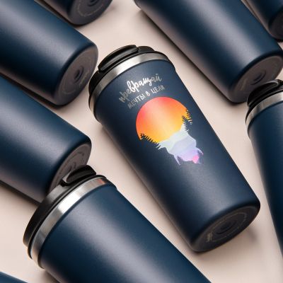 Термокружка вакуумная Palermo, синяя-9