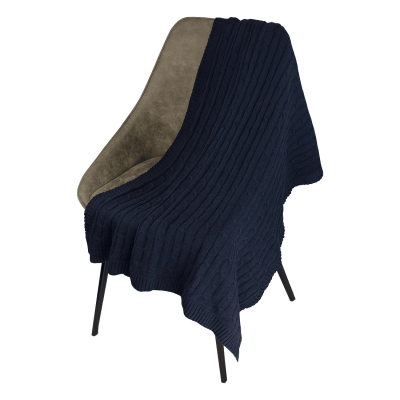 Плед Фадо (Fado) вязаный, синий (без подарочной коробки)-0