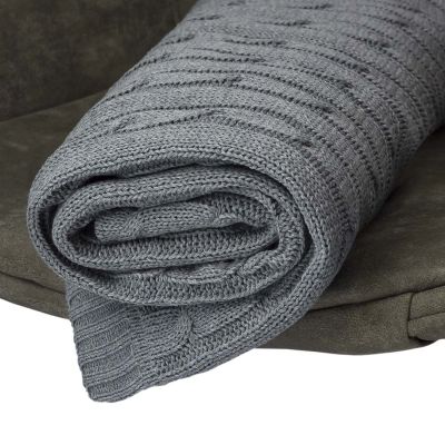 Плед Fado вязаный, серый (без подарочной коробки)-6