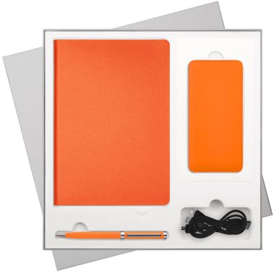 Подарочная коробка без ложемента для ежедневника, ручки и аккумулятора, серая (под съемные ложементы)-10