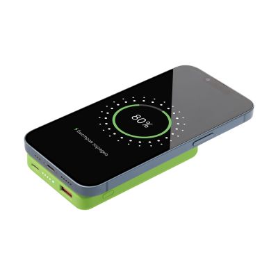 Внешний аккумулятор Ларго PD (Largo PD) 5000mAh с функцией беспроводной зарядки 15W, салатовый-7
