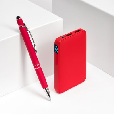 Внешний аккумулятор с подсветкой Анкор (Ancor) 5000 mAh, красный-9