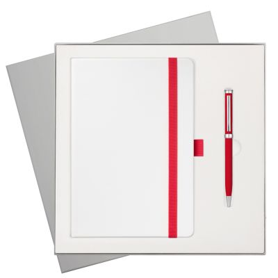 Подарочная коробка с ложементом для ежедневника и ручки, серая-5