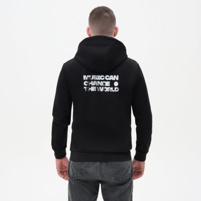 Толстовка на молнии с капюшоном MATEO черная-11