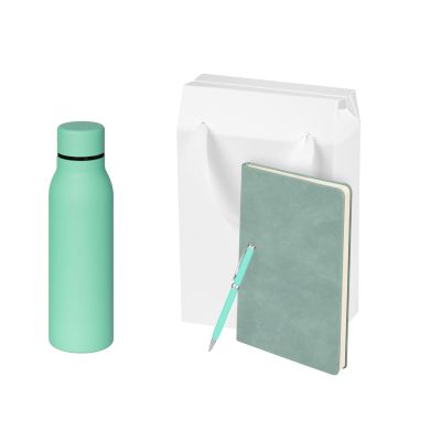 Подарочный набор Sorento, бирюзовый (термокружка, ежедневник, ручка)-0