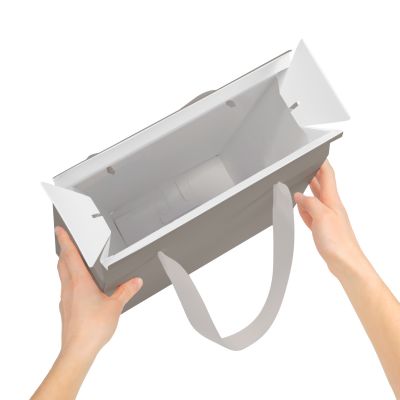 Подарочная коробка-пакет универсальная большая, серая-2