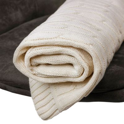 Плед Фадо (Fado) вязаный, бежевый (без подарочной коробки)-10