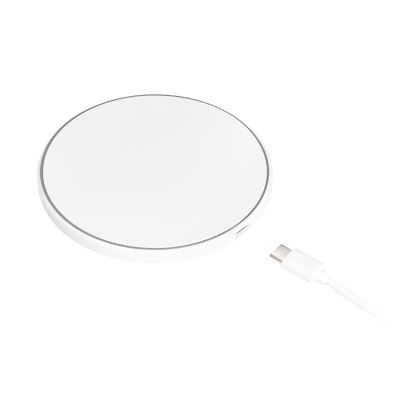 Беспроводное зарядное устройство с подсветкой 15W Аурис (Auris), белое-6