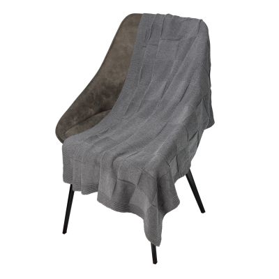 Плед Cella вязаный, серый (без подарочной коробки)-0