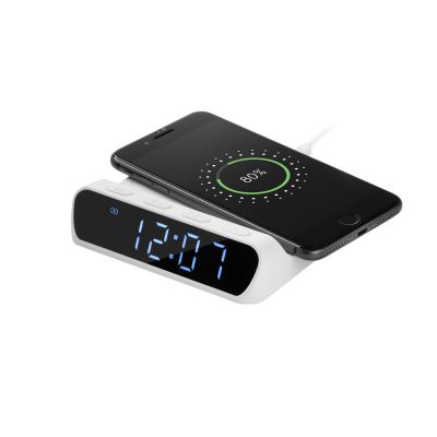Зарядная станция с часами 15W Ригель (Rigel), белая-2