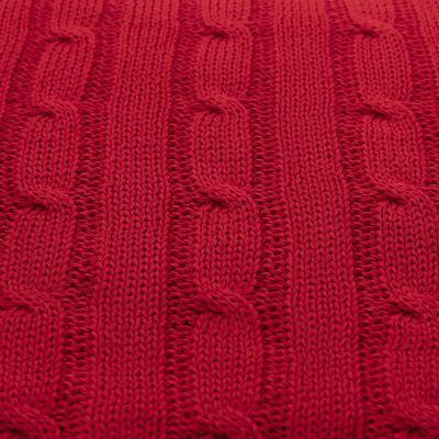 Плед Фадо (Fado) вязаный, красный (без подарочной коробки)-12