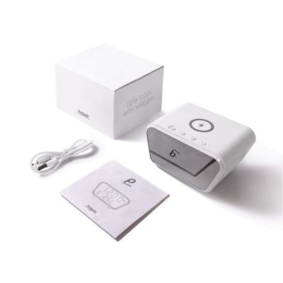 Настольные часы 5в1 с беспроводной зарядкой 15W Tempo-7