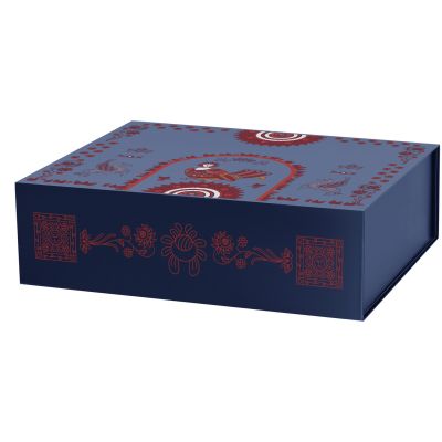 Подарочная коробка-трансформер большая, синяя-7