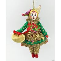 Гном с яблоком елочная игрушка ручной работы