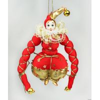 Гном вышитый звездочками елочная игрушка ручной работы