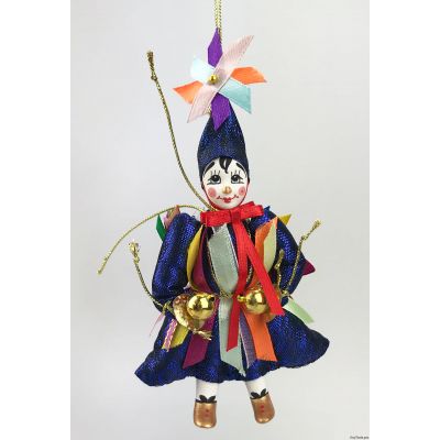 Гном с фонариками елочная игрушка ручной работы-0