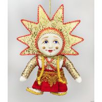 Солнышко елочная игрушка ручной работы
