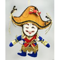 Клоун Капитан елочная игрушка ручной работы