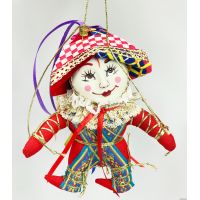 Скоморох елочная игрушка ручной работы