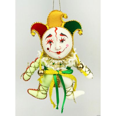Арлекин елочная игрушка ручной работы-0