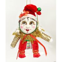 Паяц елочная игрушка ручной работы