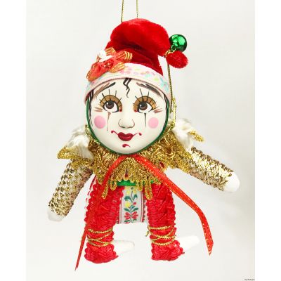 Паяц елочная игрушка ручной работы-0