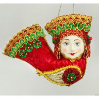 Птица Гамаюн елочная игрушка ручной работы