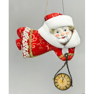 Летящий Дед Мороз елочная игрушка ручной работы-0