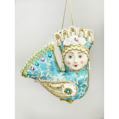 Птица Гамаюн елочная игрушка ручной работы-0