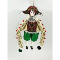 Клоун Солдатик елочная игрушка ручной работы 