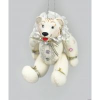 Белый медвежонок елочная игрушка ручной работы