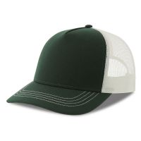 Бейсболка RAPPER CANVAS-S, 5 клиньев, пластиковая застёжка, темно-зеленый, белый