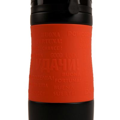 Термокружка 'Удача', красный, черный-3