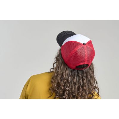 Бейсболка RAPPER-S, 5 клиньев, пластиковая застёжка, белый, желтый-3