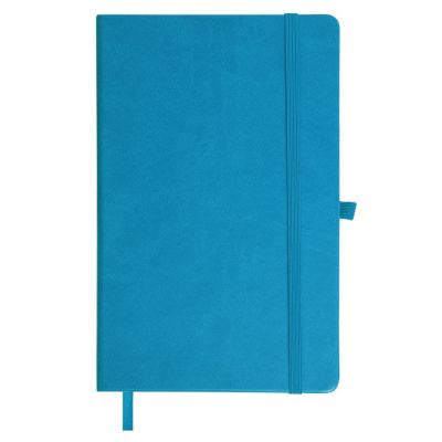 Бизнес-блокнот 'Justy', 130*210 мм, лазурный, твердая обложка,  резинка 7 мм, блок-линейка-1