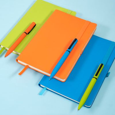 Ручка шариковая MIRROR BLACK, покрытие soft touch, оранжевый-1