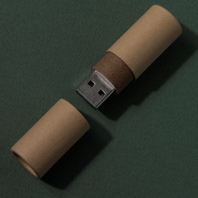 USB flash-карта TUBE (8Гб), натуральная, 6,0х1,7х1,7 см, картон, натуральный-3
